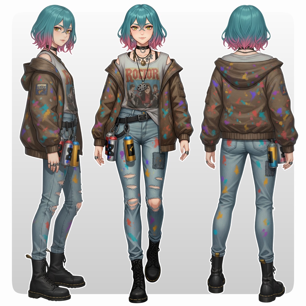 【立ち絵素材】010 女性(基本)アーティスト