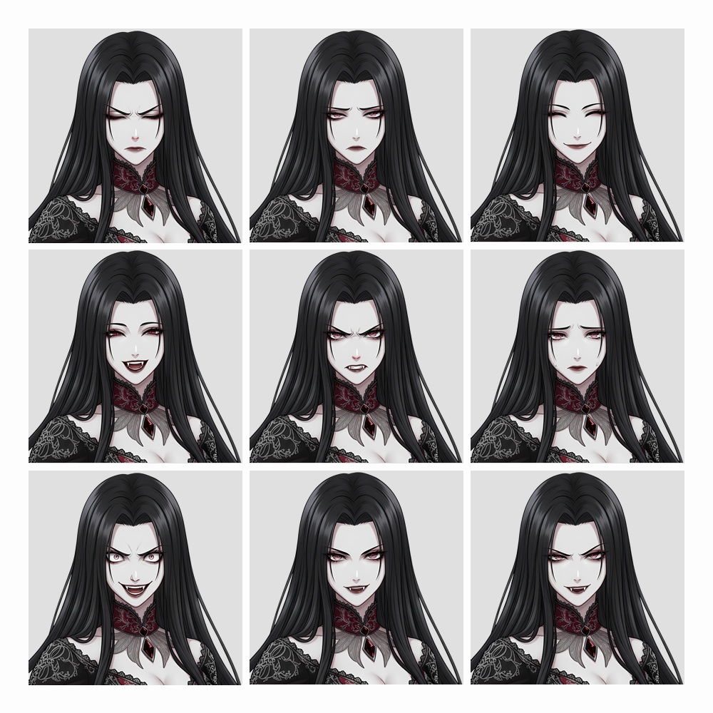 【立ち絵素材】013 女性(基本/追加/完全版)吸血鬼