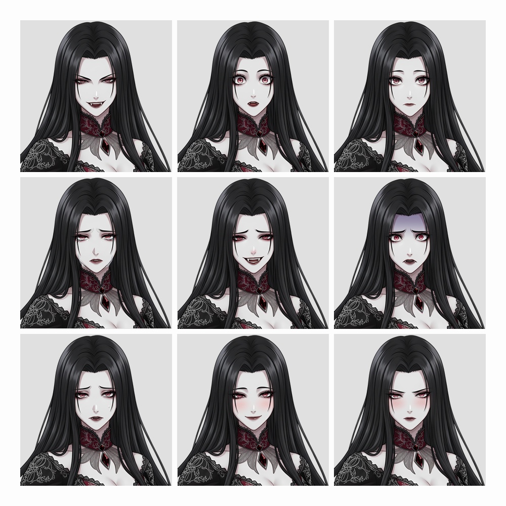 【立ち絵素材】013 女性(基本/追加/完全版)吸血鬼