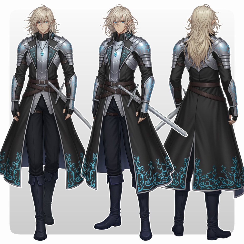 【立ち絵素材】014 男性(基本)エルフ騎士