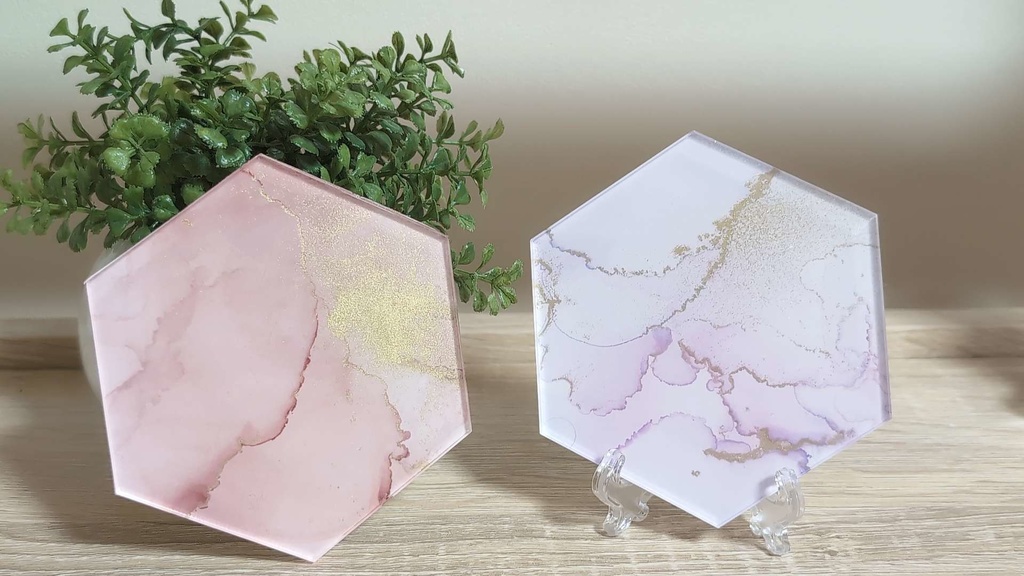 イメージアートセット（アクリル六角形パネル２点、B5木板１点）