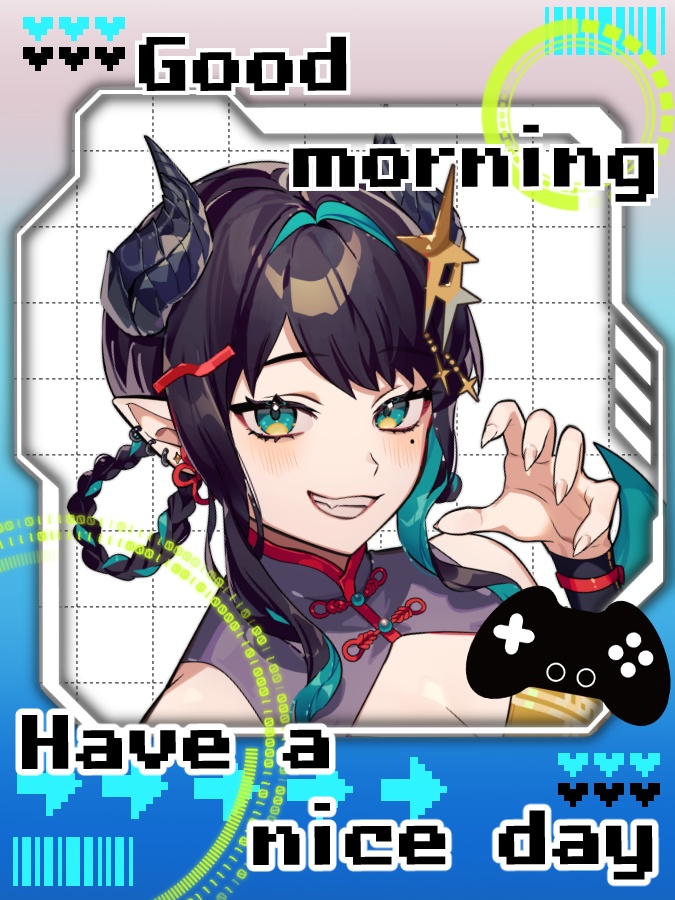 サイバー×ゲーム風おはV素材