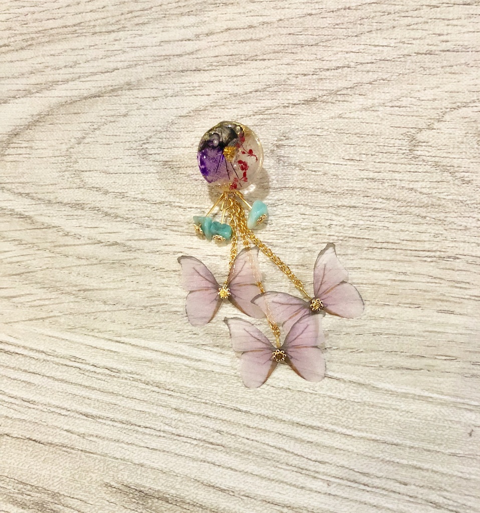 鬼滅の刃イメージ⭐️胡蝶しのぶ チャームアクセサリー付きマスク✨