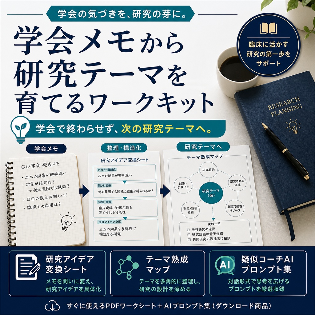 学会メモから研究テーマを育てるワークキット