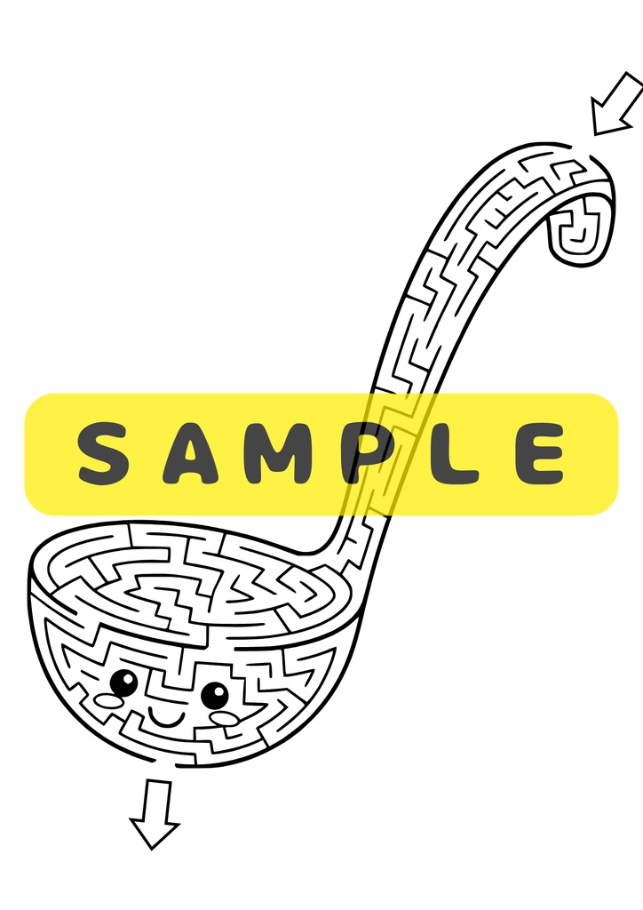 たのしい キッチン めいろ ぬりえ(20まい)