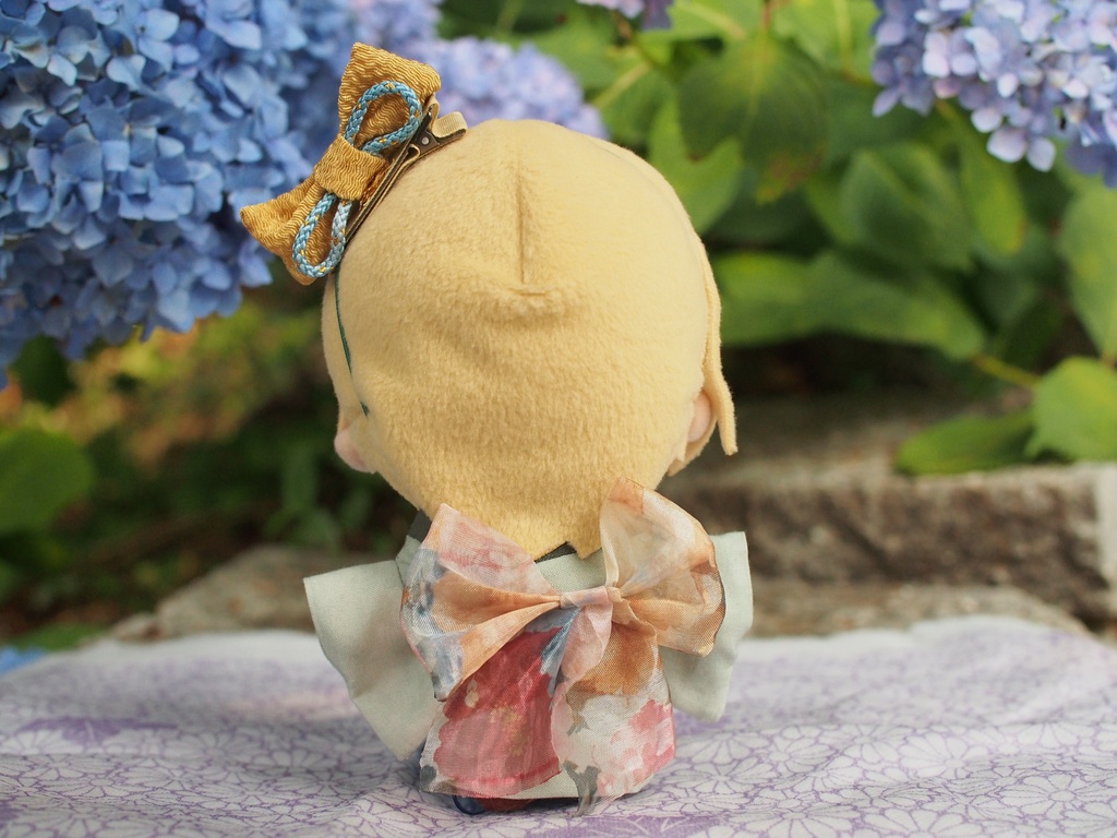 ぬい用夏浴衣〜紫陽花美人〜