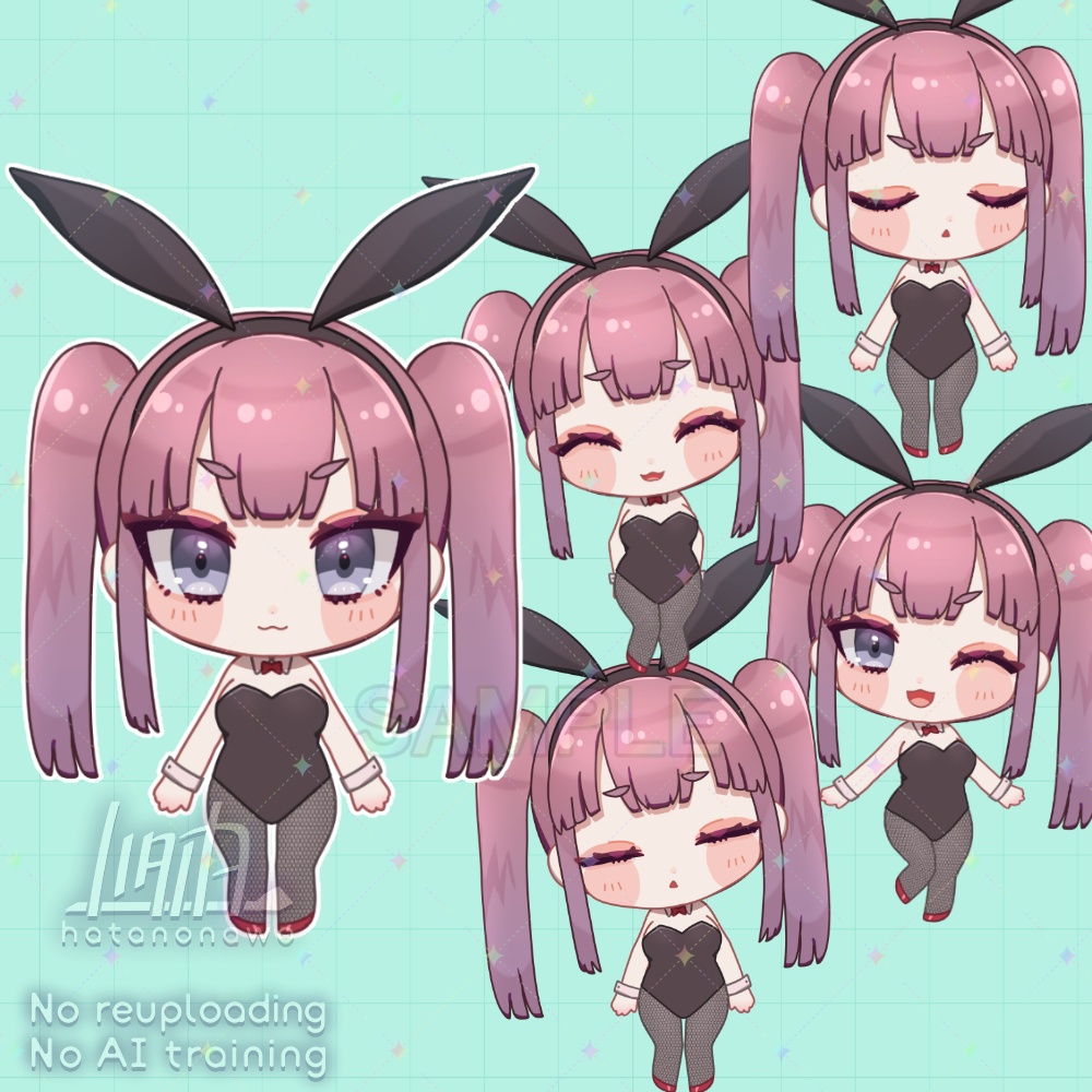 【汎用Live2Dモデル】ミニキャラまろ眉バニー ピバニ