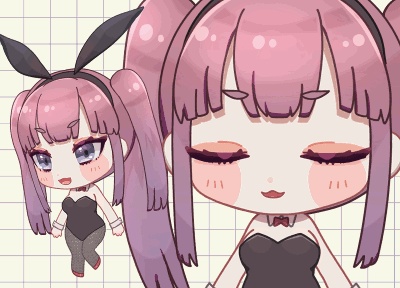 【汎用Live2Dモデル】ミニキャラまろ眉バニー ピバニ