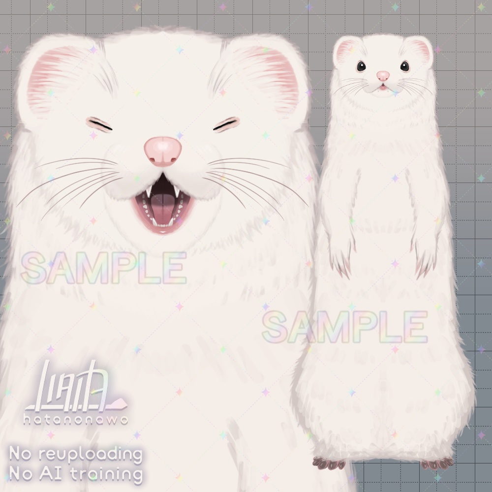【汎用Live2D動物モデル】直立カスタムフェレット