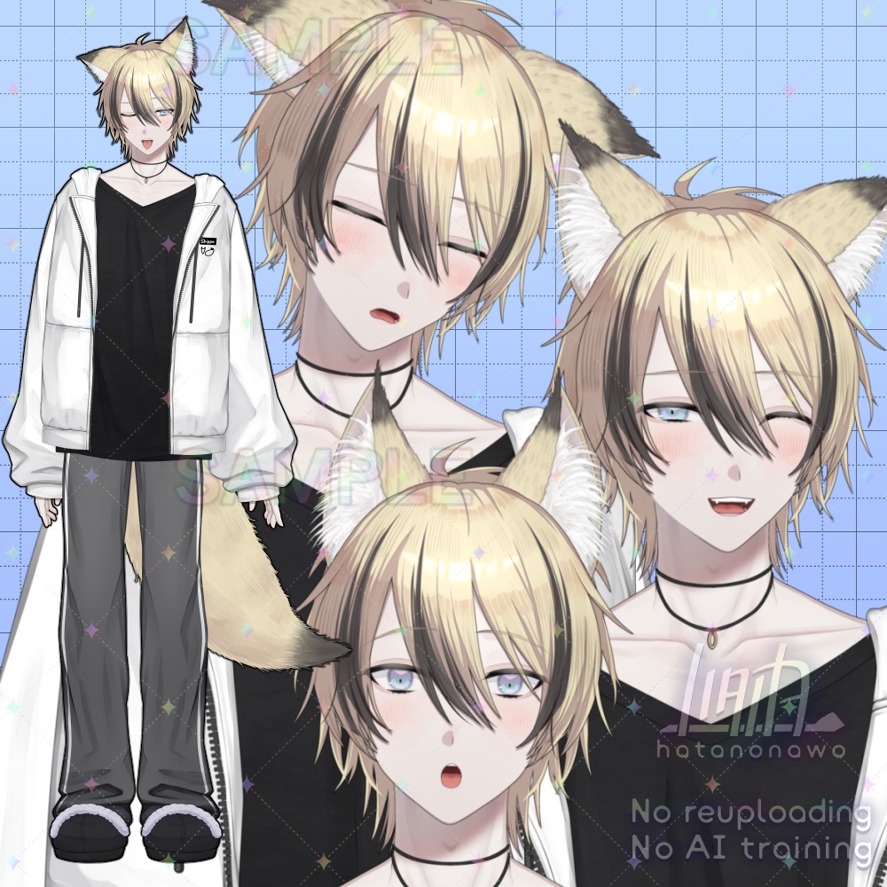 【汎用Live2Dモデル】無気力なきつねの男の子 ユズト