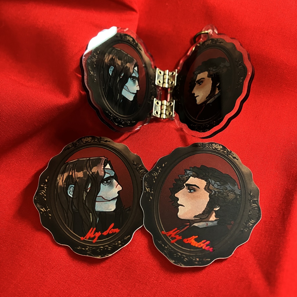 父と子ロケットペンダント開閉アクキーセット