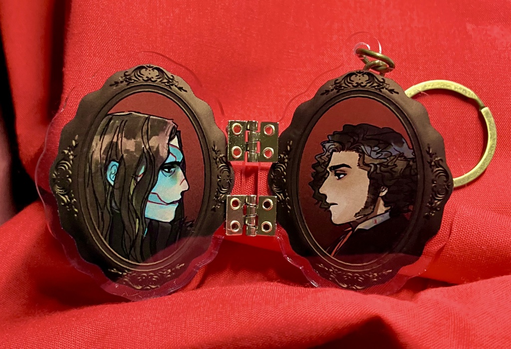 父と子ロケットペンダント開閉アクキーセット