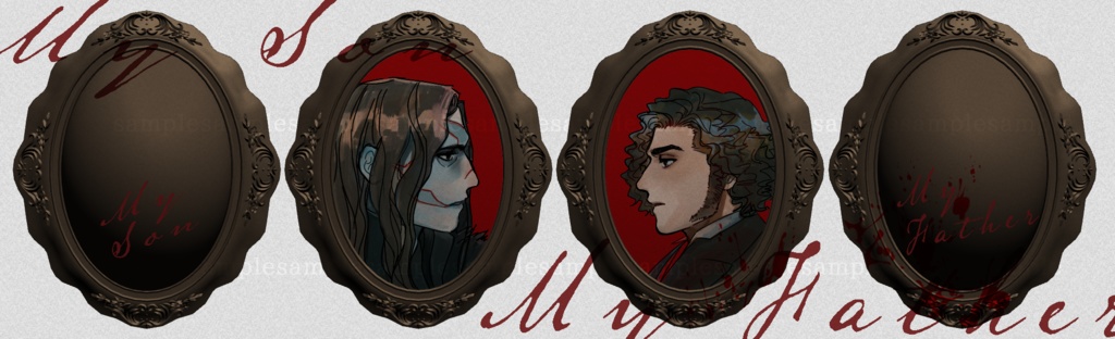 父と子ペンダント箔押しド―ミングアクキーセット(予約)