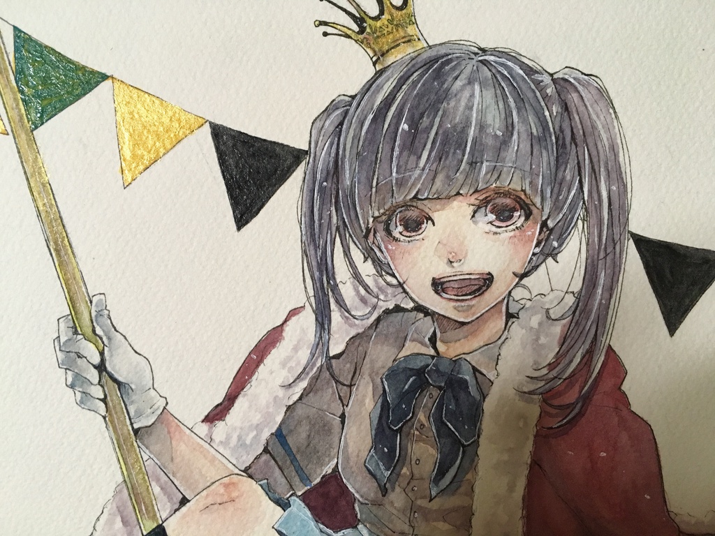 原画【てっぺん】木製パネル