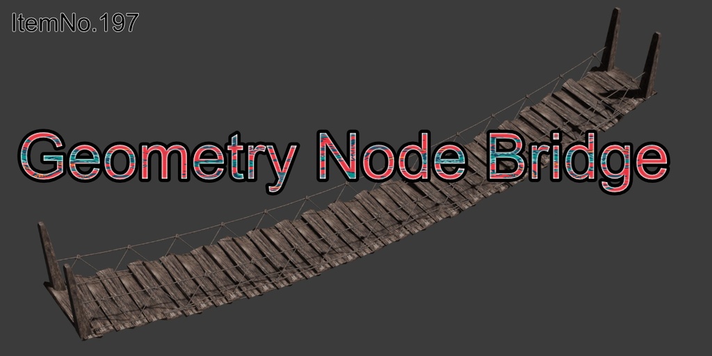 33_197【漫画3D素材】古びた橋(FBX)(cs3o)/(BlenderFIle)