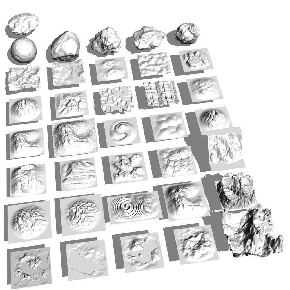 125【漫画３D素材】山セット【FBX・CS3O】