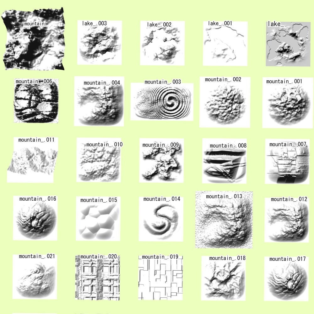 125【漫画3D素材】山セット【FBX・CS3O】