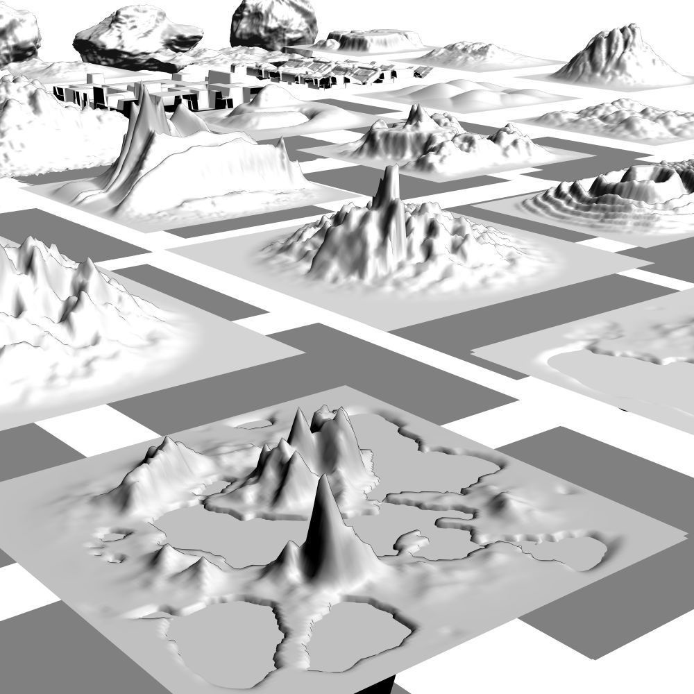 125【漫画3D素材】山セット【FBX・CS3O】