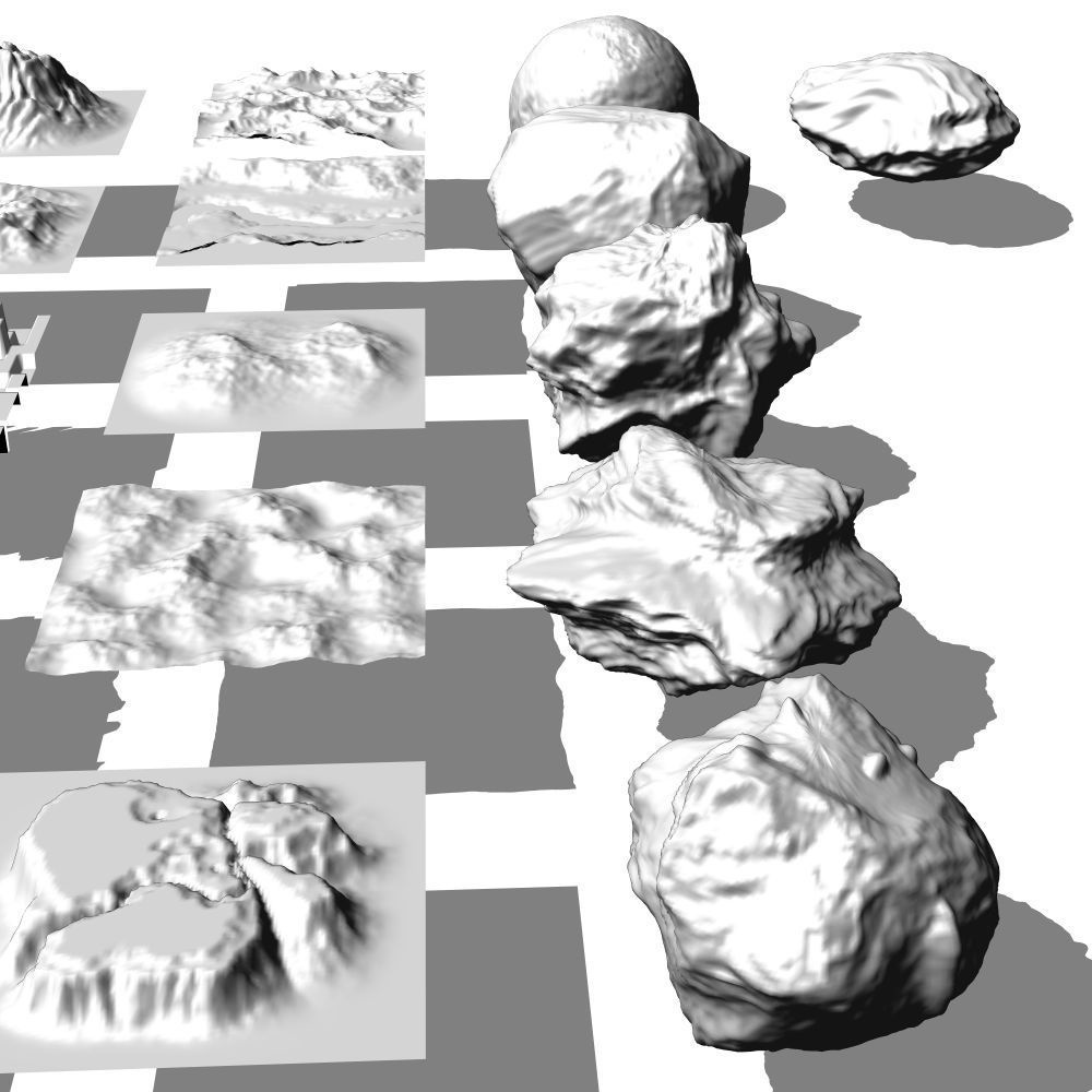 125【漫画3D素材】山セット【FBX・CS3O】