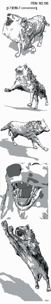 【漫画3D素材】185:怖そうな犬 195:毛の多い犬(FBX)(cs3o(キャラクター素材))