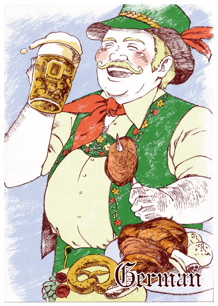 ポストカード「ワールドカップ優勝に喜ぶハインツ（ドイツ）」