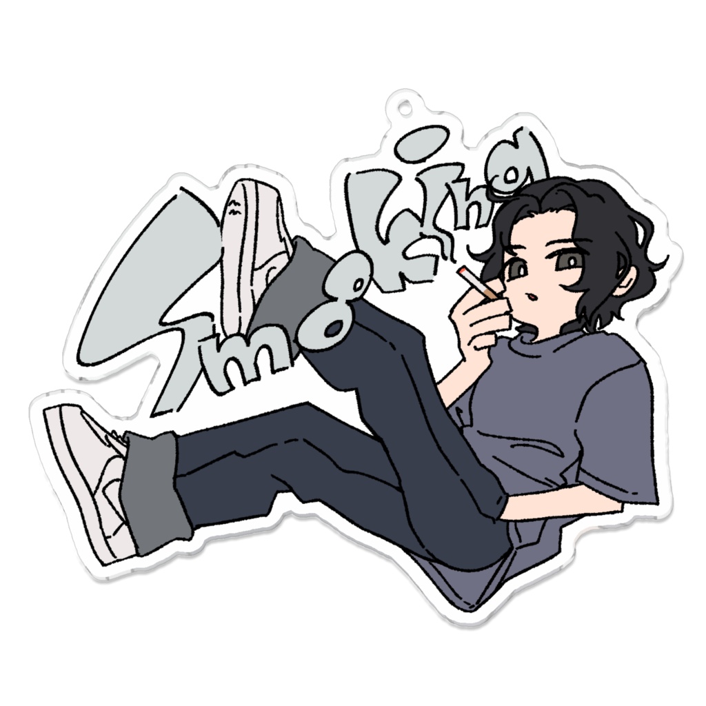 喫煙成人男性アクキー