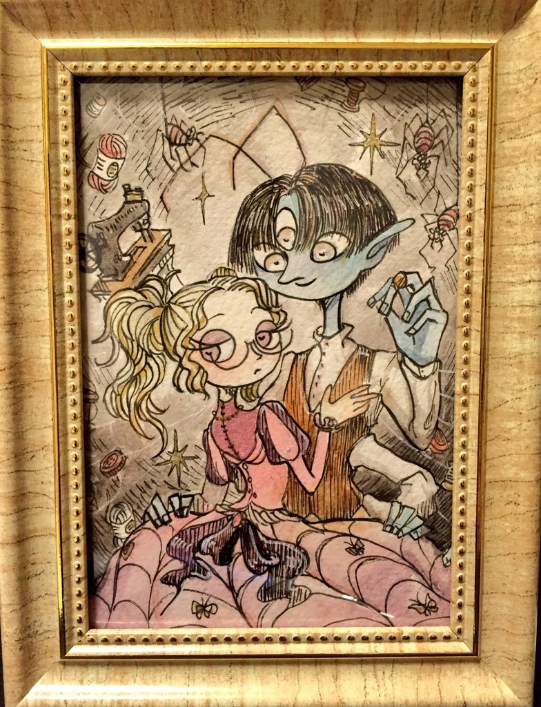 【水彩原画】蜘蛛の仕立て屋