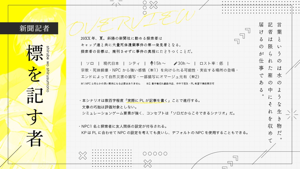 【電子版/CoCシナリオ】「怪異事件調査録」SPLL:E195845