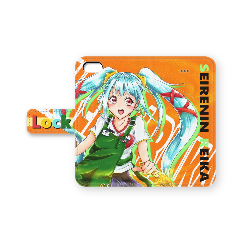 麗華 手帳型iPhoneケース 橙