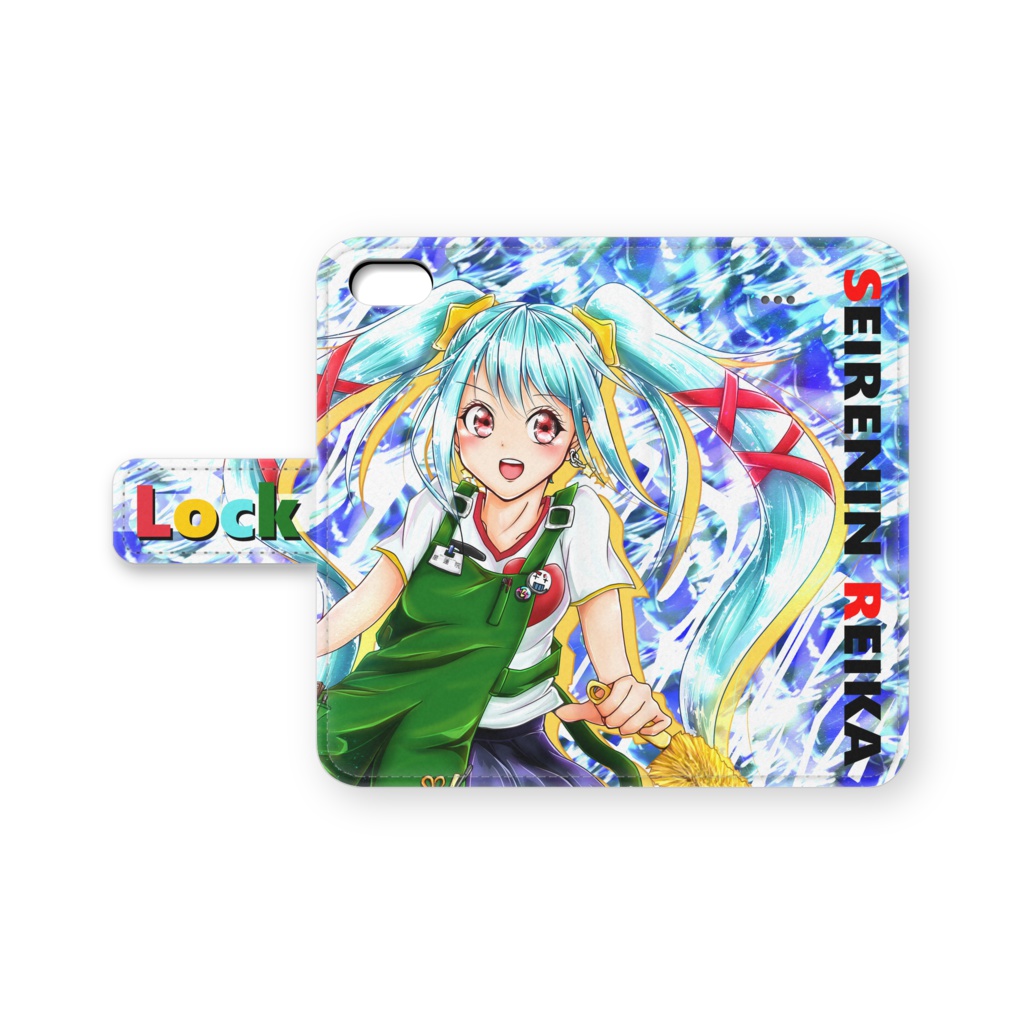 麗華 手帳型iPhoneケース コバルト