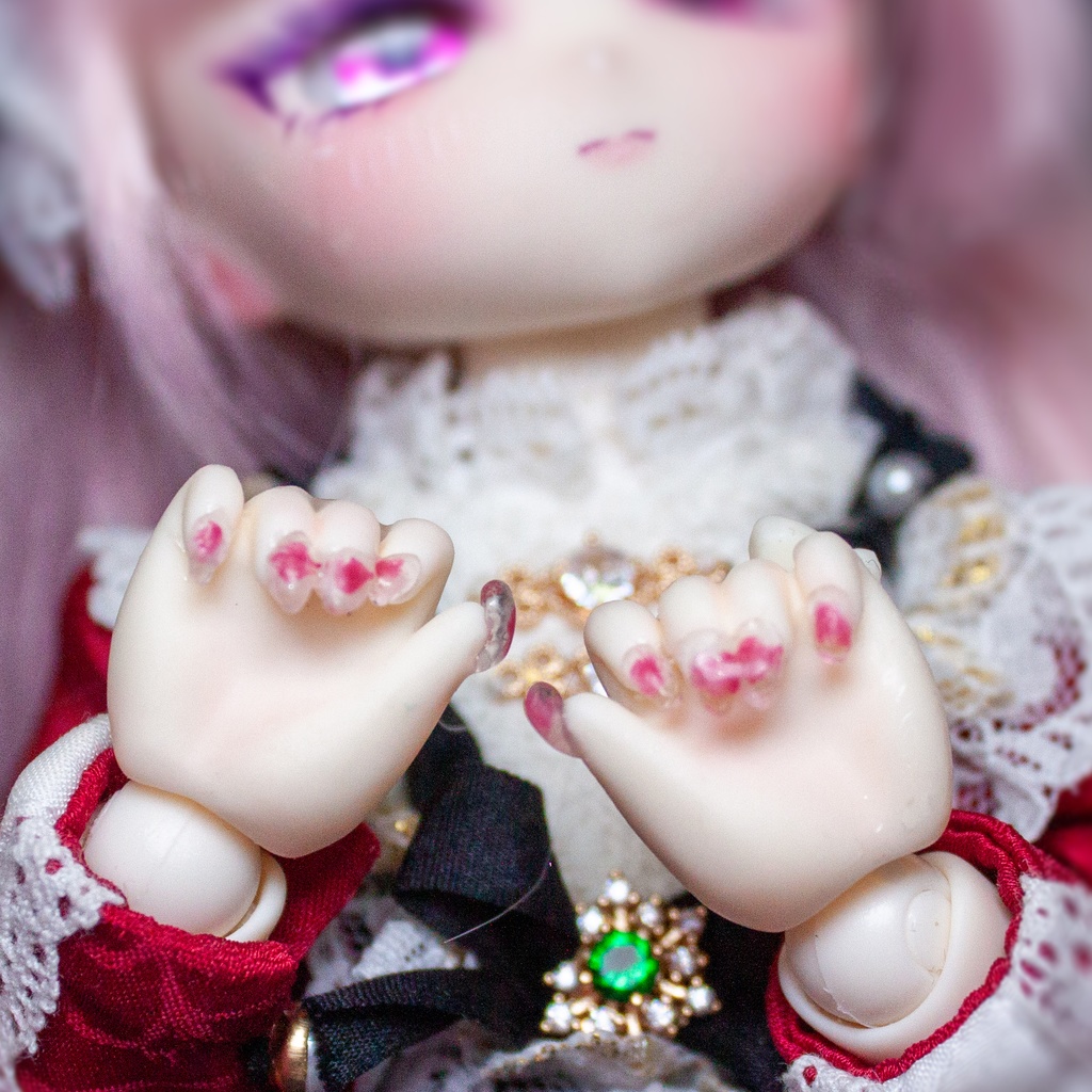 【ゆぴっこりんく】Tiny向けネイルハンド ホワイト肌