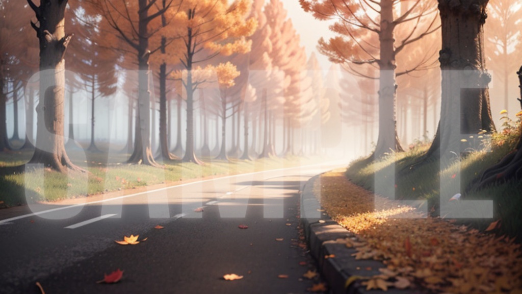 【背景】秋の街路樹(4パターン)