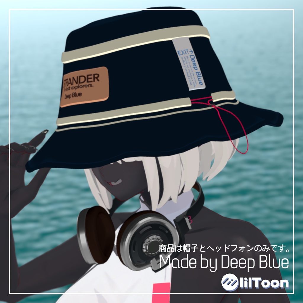 STRANDER BucketHat&Headphone Set【Deep Blue】