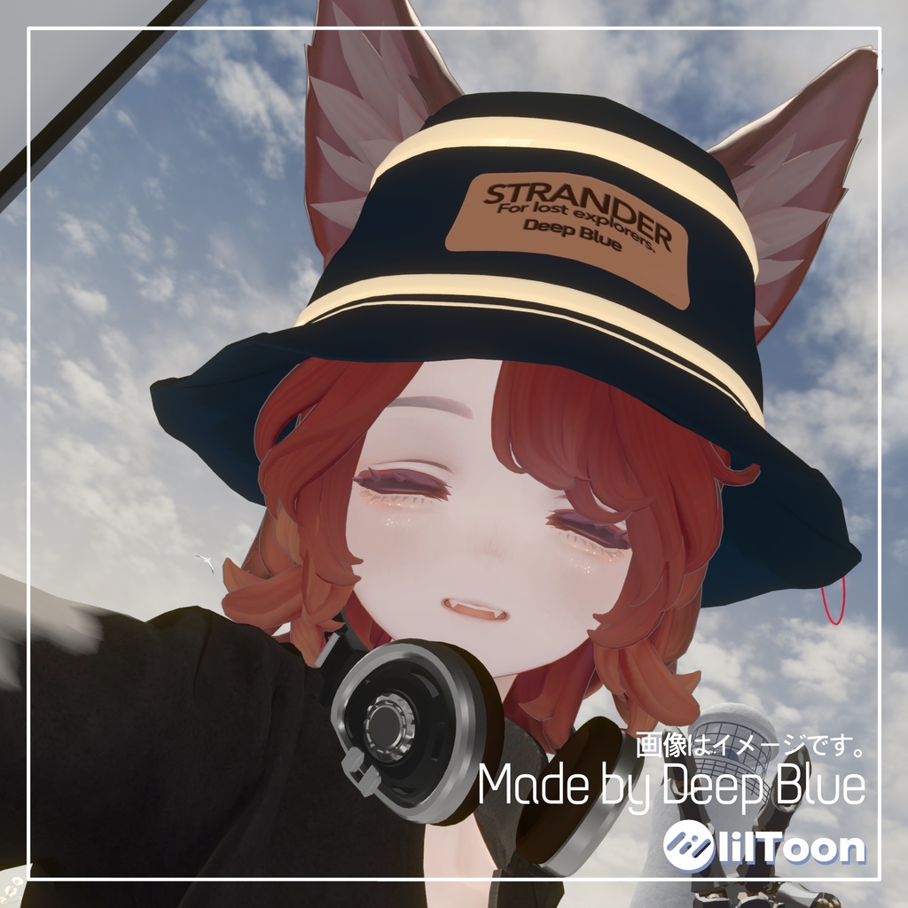 STRANDER BucketHat&Headphone Set【Deep Blue】