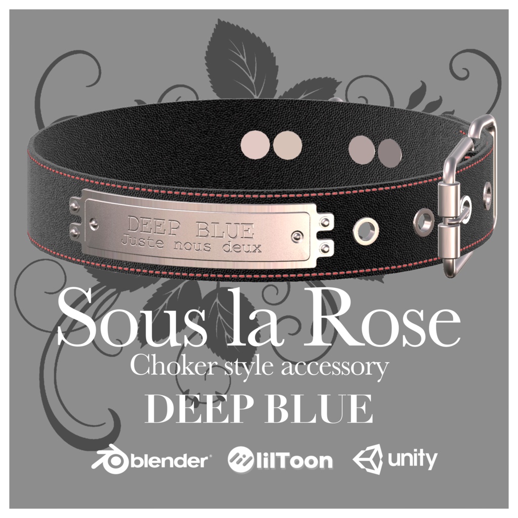 Sous la Rose Choker【DEEP BLUE】