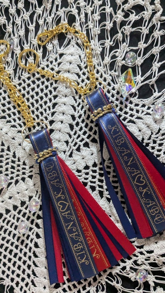 キカリボンタッセルバッグチャーム(ハンドメイド作品)