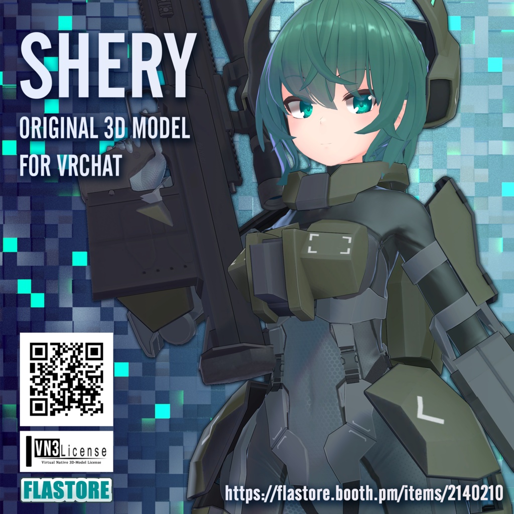 VRChat向けオリジナル3Dモデル 「Shery v2」
