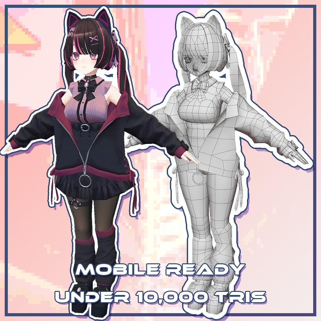 VRChat向けオリジナル3Dモデル「Maon」Mobile対応