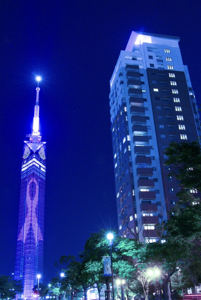 青色に染まった街