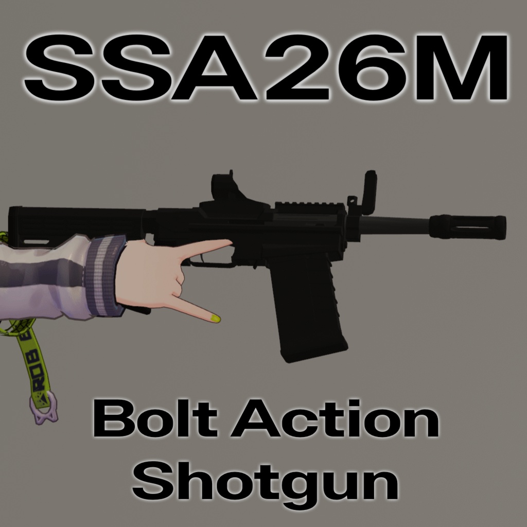【VRC想定】SSA26M ボルトアクション式ショットガン【射撃ギミック付き】