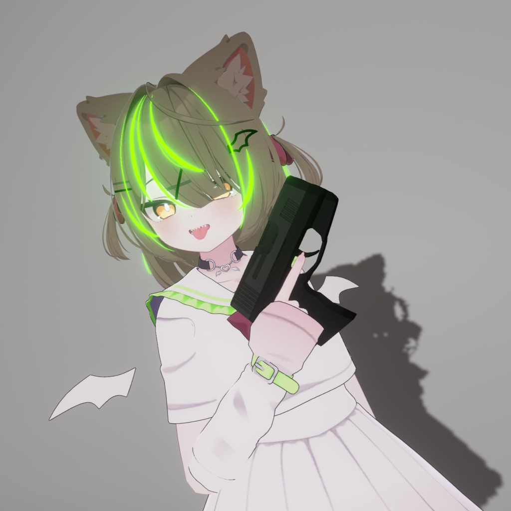 【販売記念セール中!!】【VRC想定】D365 SLS 小型自動拳銃【射撃ギミック付き】