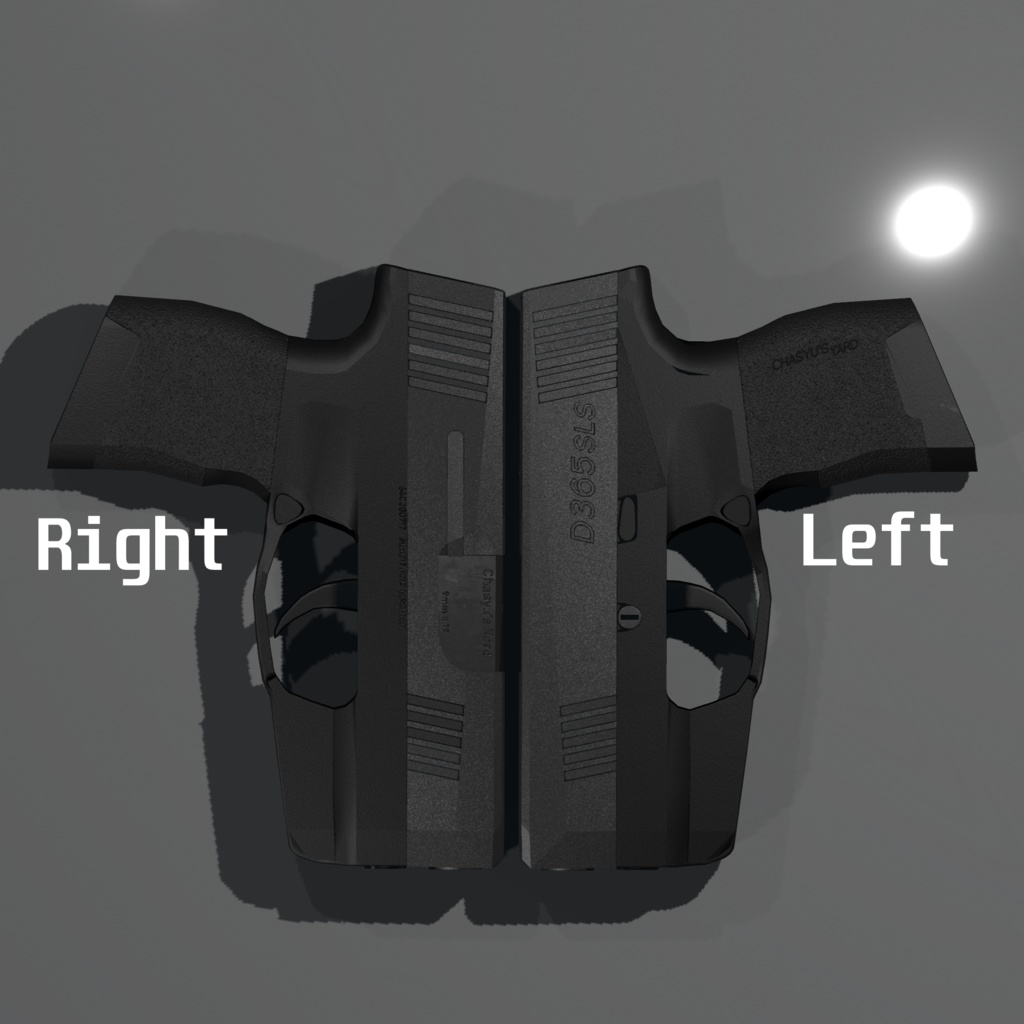 【販売記念セール中!!】【VRC想定】D365 SLS 小型自動拳銃【射撃ギミック付き】