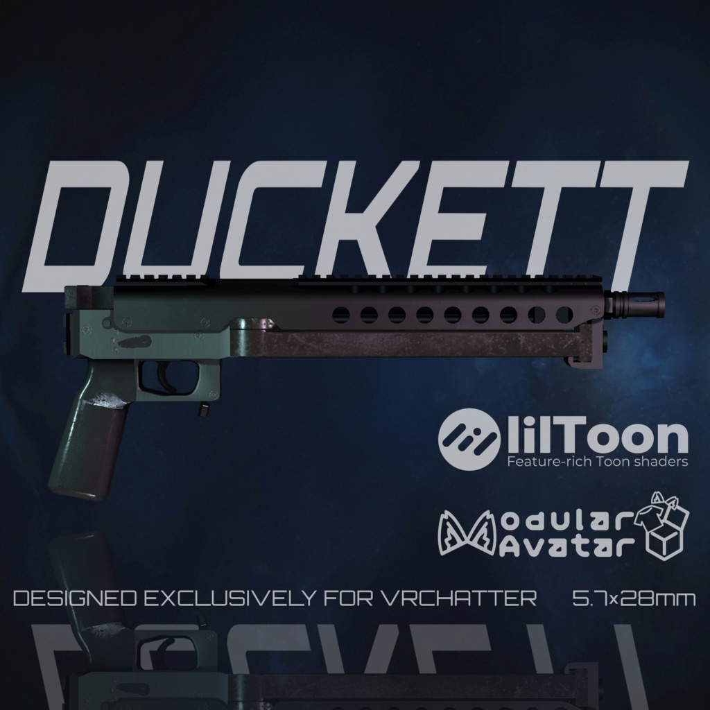 【発売記念Sale!!】【VRChat想定】Duckett マシンピストル【射撃ギミック付き】