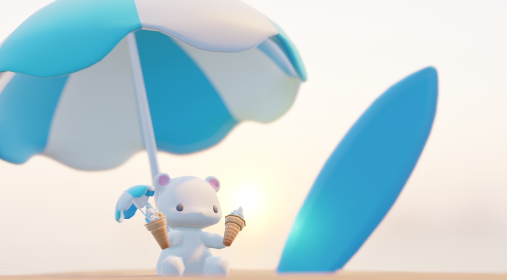 夏のソフトクリーム(白くま付き)