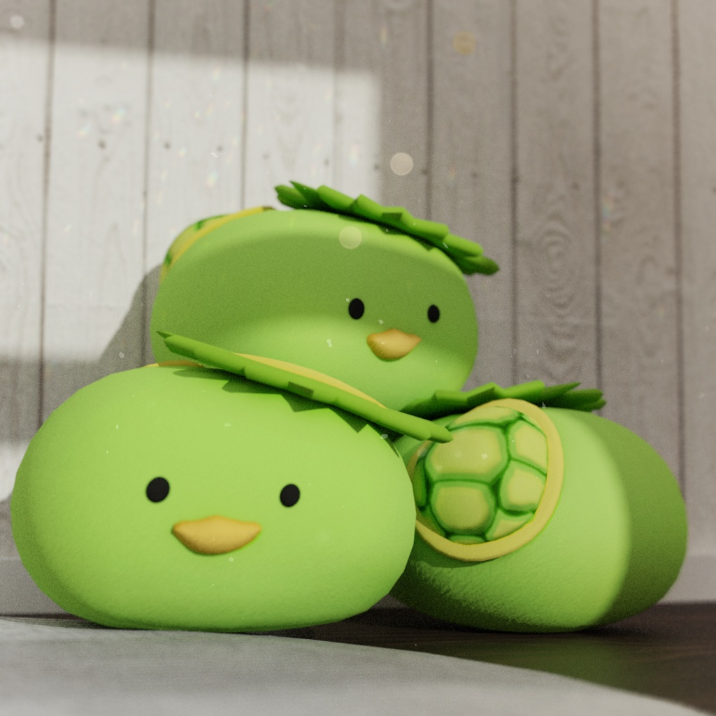 カッパのぬいぐるみ3Dモデル