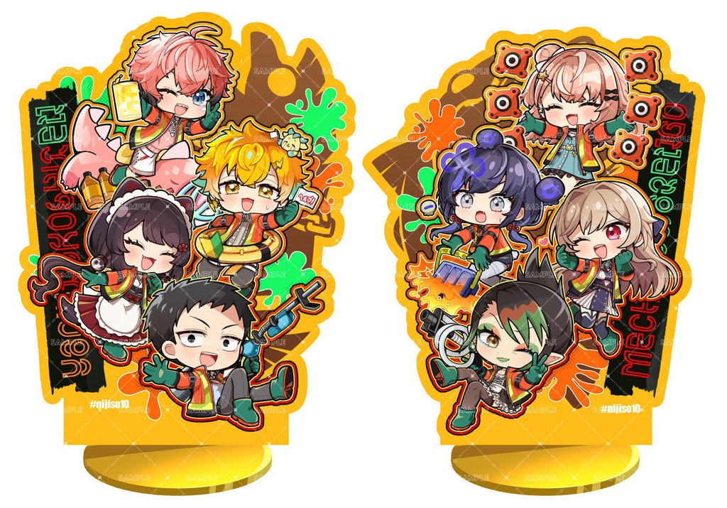 【非公式】サモ〇ンコラボ風アクリルスタンド＋ステッカーセット