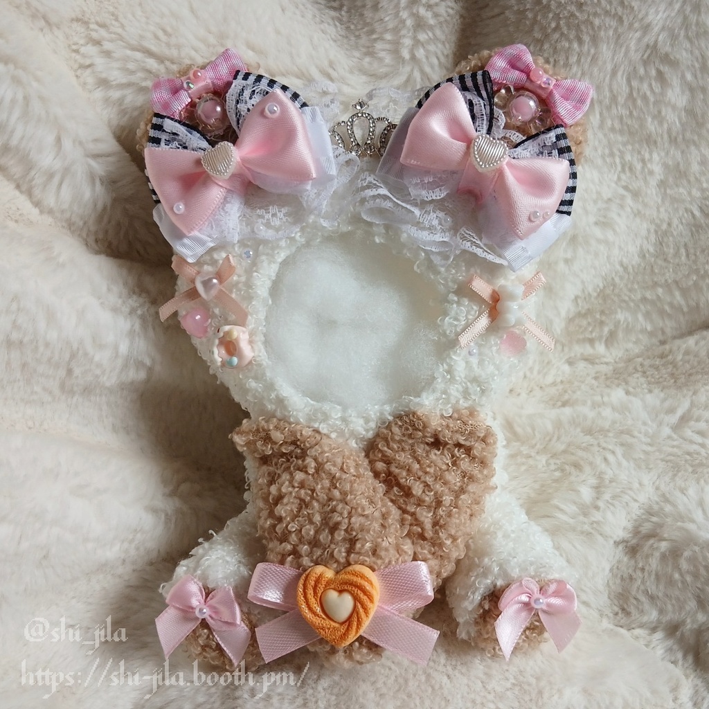 〚10~12cm〛バレエコア🩰プリンセステディベア おすわりぬい服 バッグチャーム付き