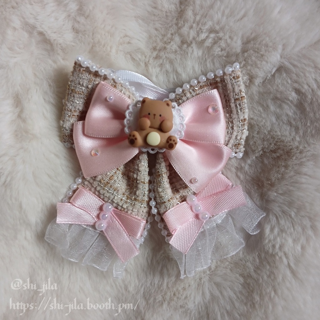 〚10~12cm〛バレエコア🩰プリンセステディベア おすわりぬい服 バッグチャーム付き