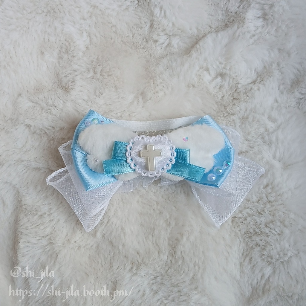 〚10~12cm〛水色天使界隈💙🪽立ち耳うさぎさん ぬい服 バッグチャーム付き