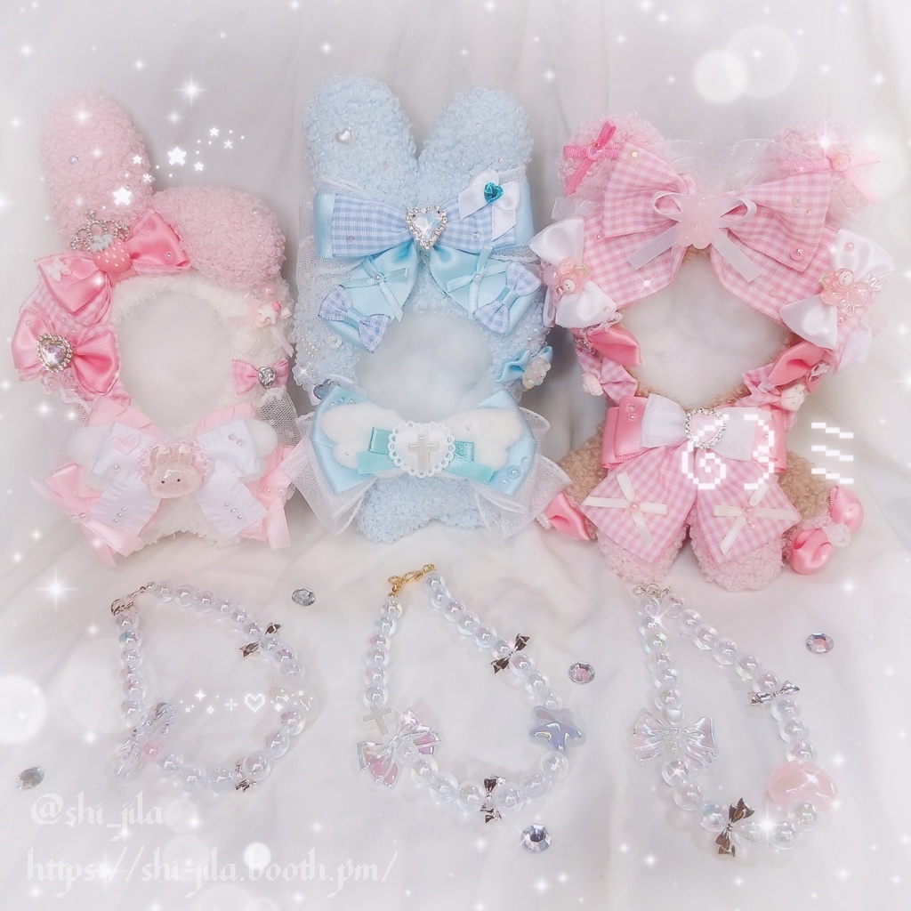 〚10~12cm〛水色天使界隈💙🪽立ち耳うさぎさん ぬい服 バッグチャーム付き